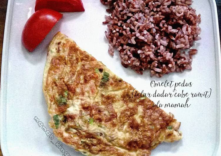 Omelet pedas (telur dadar cabe rawit) ala mamah