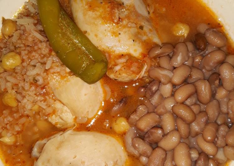 Pollo con garbanzo y arroz
