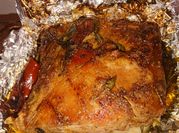 Una foto de costillar al horno con papa