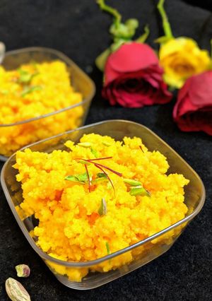 A picture of Kesari chenna.