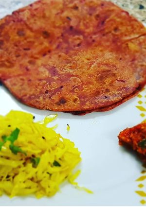 A picture of Beetroot paratha.