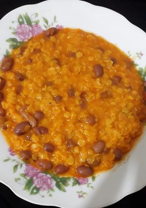 عکسی از دستور خوراک دال عدس و لوبیا قرمز