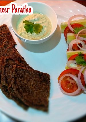 A picture of Flaxseed paneer paratha-Low carb/High fiber/Protein rich diet.