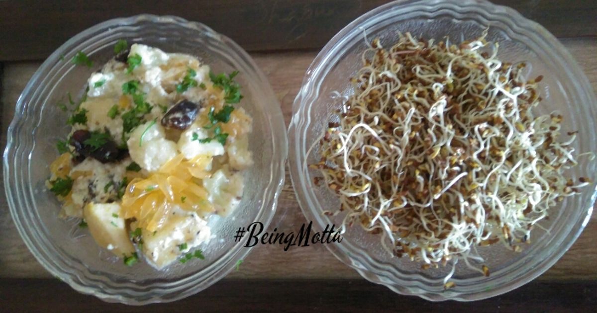 Fruit Rotti Sprouts Fruits & Vegetable Salad With Alfalfa Sprouts Recipe by Jasmin Motta ...