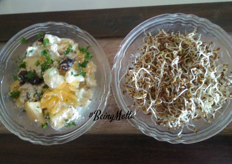 Easiest Way to Make Super Quick Homemade Fruits & vegetable salad with alfalfa sprouts