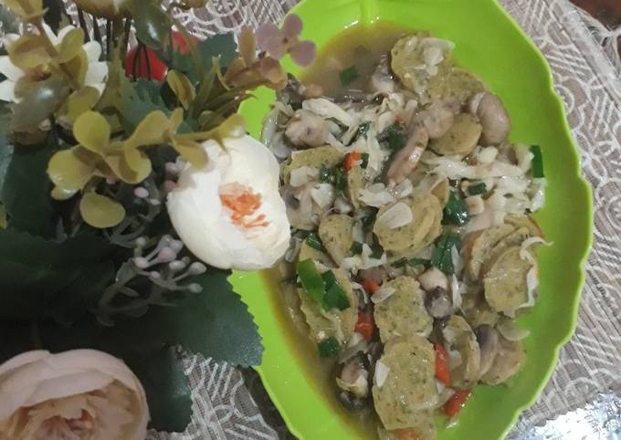 Langkah Mudah Memasak Resep Jamur kancing bumbu pelangi