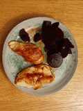 Filetes de pollo con remolacha