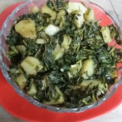 A picture of Methi, aloo ki sabji.