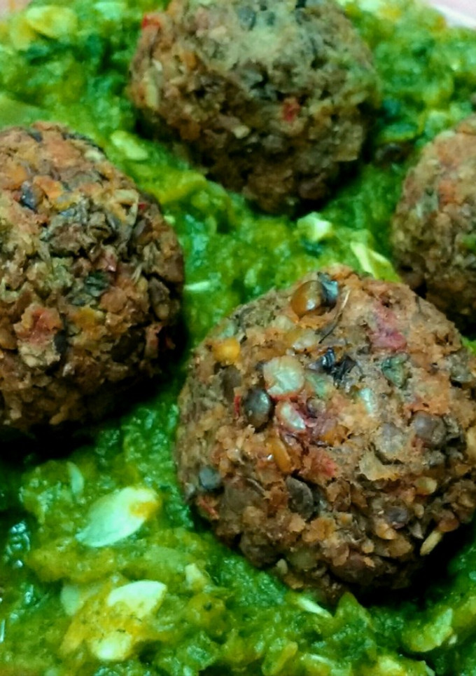 Una foto de Albóndigas de lentejas, veganas y sin gluten
