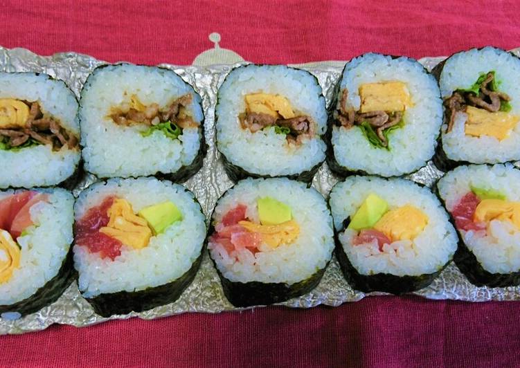 Recipe of Homemade Raw tuna and Sweet soysauce Maki-sushi