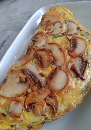 Foto resep Telur dadar Jamur Champignon