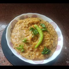A picture of Sindhi Style Besan Chawal.