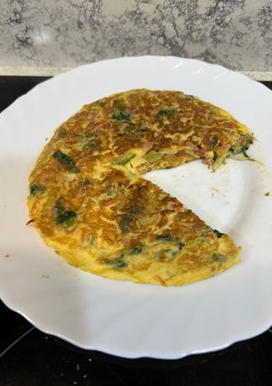 Una foto de Cena rápida: tortilla de verduras en un momento