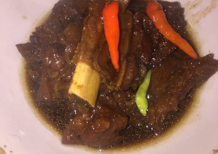 How to Prepare Tasty Asem manis daging sapi simple - Bumbu Racik