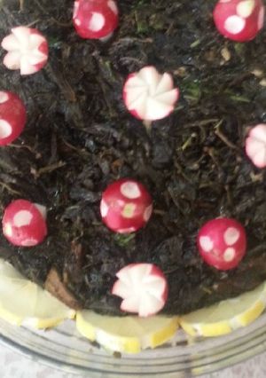 صورة لوصفة ملوخية وأرز