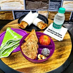 Mix Veg Grilled Paneer Frankie Wraps - Bento Tiffin Box For Kids A picture of Mix Veg Grilled Paneer Frankie Wraps - Bento Tiffin Box For Kids.