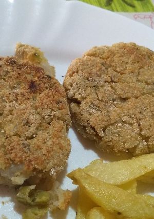 Una foto de Hamburguesas de arroz y arvejas