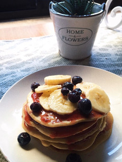 Una foto de Pancakes veganos