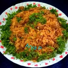 Chili soya chunks fried rice A picture of Chili soya chunks fried rice.