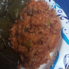 A picture of One Pot Pork Picadillo with Rice.