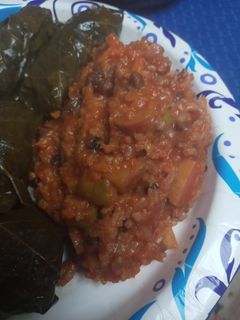 A picture of One Pot Pork Picadillo with Rice.