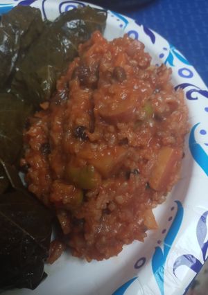 A picture of One Pot Pork Picadillo with Rice.