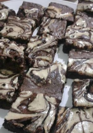 Una foto de Brownie marmoleado