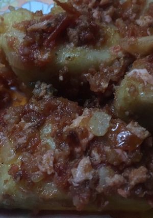 A picture of Yam and scrambled egg sauce.