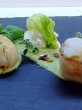 Rana pescatrice con lardo di colonnata e burrata con insalata di cicorione
