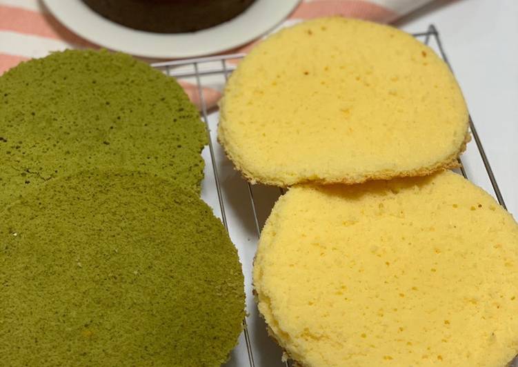 Sponge Cake vanilla, matcha,Cocoa (kue dasar u ulang tahun)