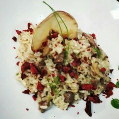 A picture of Easy beefy pumpkin risotto.