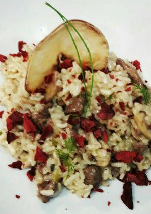 A picture of Easy beefy pumpkin risotto.
