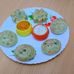 A picture of Moringa Veg Rava Idli (No Fermentation | Kid-Friendly | 10-Minute Recipe).