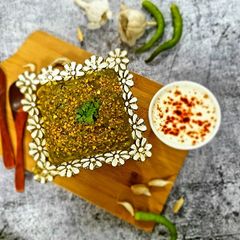 A picture of Lehsuni Palak Khichdi.