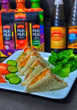 A picture of Chicken Tikka sandwich.