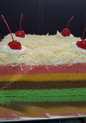 Foto resep Rainbow cake lembuut