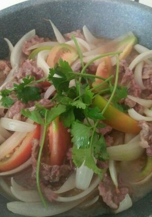 Hình của món Thịt Bò Xào Củ Hành - Cà Chua.