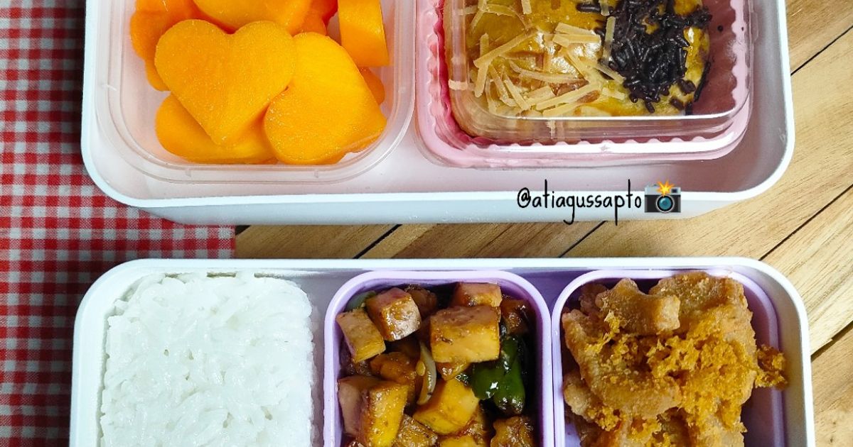 Bekal sekolah, tempe telur kecap (1073)