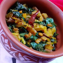 Radish Greens And Potato Stir Fry A picture of Radish Greens And Potato Stir Fry.