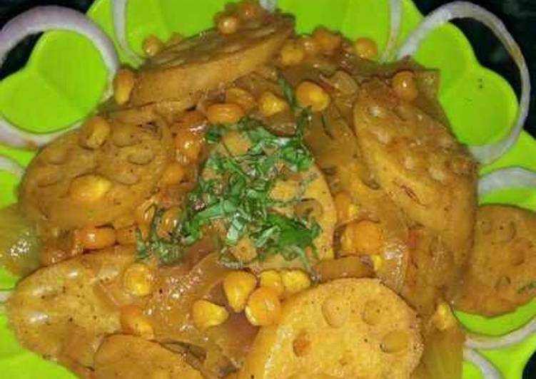 Sweet corn with kamal kakadi Bhajji