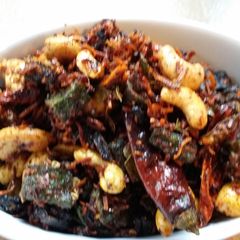 A picture of Andra style Bhindi and cashew fry.
