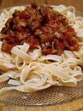 Fetuccini con salsa de hongo portobello