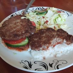 A picture of Rice burgers#my kidsfavouritedish.