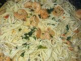 Espagueti con Camarones