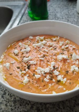 Una foto de Salmorejo de Melocotón
