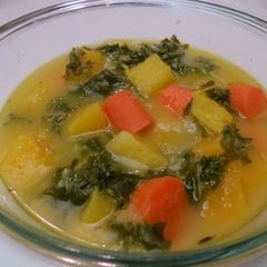 A picture of Roasted Butternut Squash and Kale Soup.