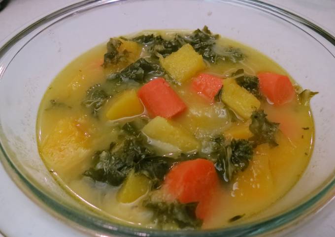 Steps to Make Super Quick Homemade Roasted Butternut Squash and Kale Soup