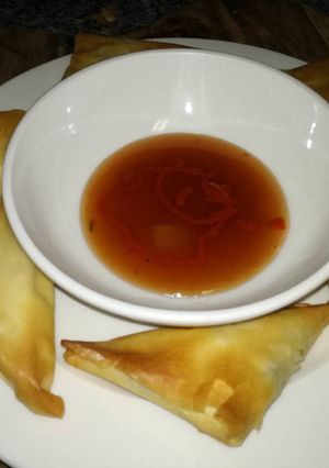A picture of Vegan samoosas.