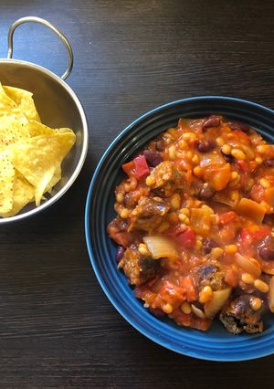 A picture of Sausage and bean stew.