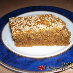 A picture of Petimezopita (grape must syrup pie).